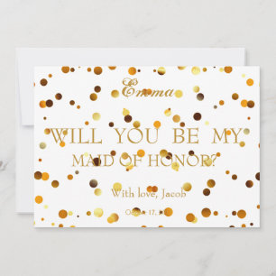 Gold Glitzer wird meine TRAUZEUGIN sein Einladung
