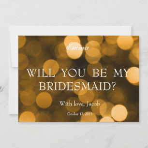 Gold Glitzer wirst du meine Bridesmaid sein Einladung