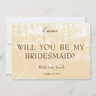 Gold Glitzer wirst du meine Bridesmaid sein Einladung