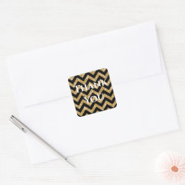 Gold Glitzer Zickzack Danke Stickers