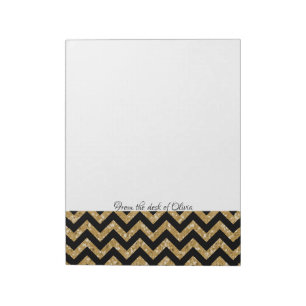 Gold Glitzer Zickzack Notepad Notizblock