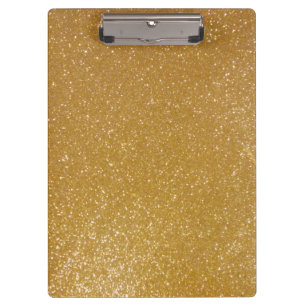Gold-Glitzer-Zwischenablage mit Imitaten funkelnd  Klemmbrett