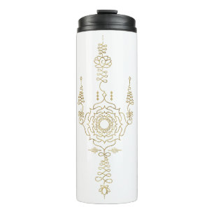 *~* Gold Glitzern Crown Chakra Totem White Thermosbecher