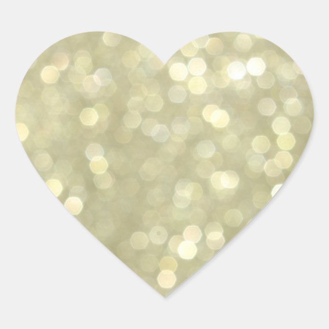 Gold Glitzern Heftsticker Herz-Aufkleber (Vorderseite)