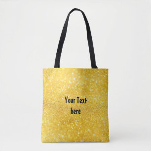 GOLD-Glitzern-Muster + Ihr Text / Foto Tasche