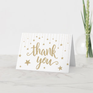 Gold Glitzernder Kleiner Stern, vielen Dank Karte