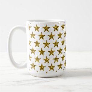 Gold-glitzersterne  kaffeetasse