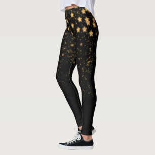 Gold Glitzersterne Leggings