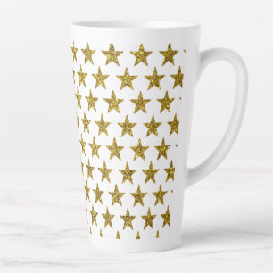 Gold-glitzersterne  milchtasse
