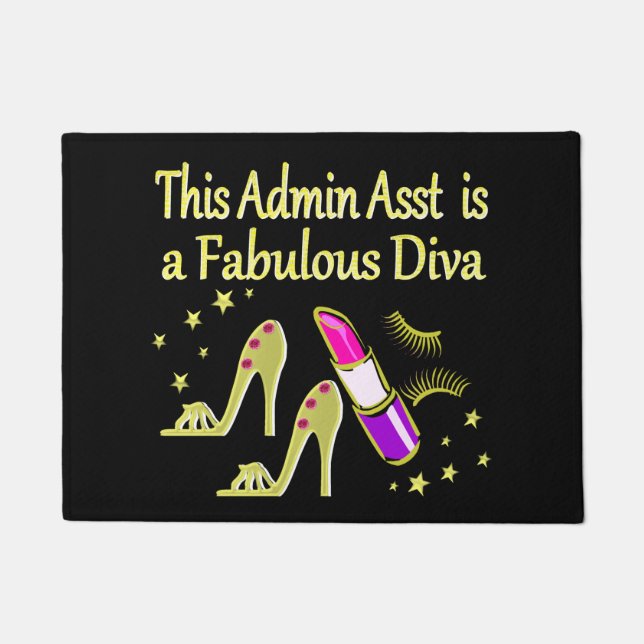 GOLD GLITZY ADMIN ASSISTANT DIVA DESIGN FUßMATTE (Vorderseite)