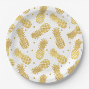 Gold Glitzy Ananas Pappteller