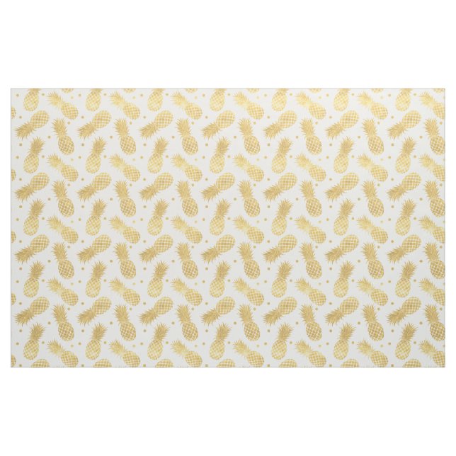 Gold Glitzy Ananas Stoff (Fat Quarter (45,7 x 55,9 cm))