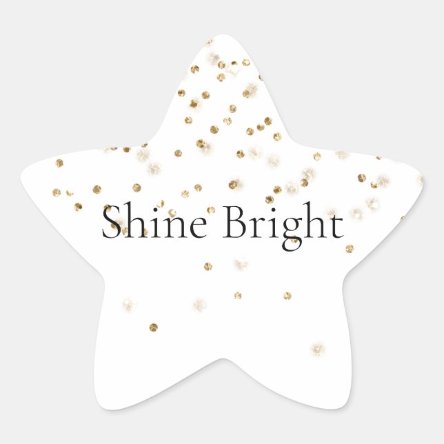 Gold Glitzy Confetti Sparkle Stern-Aufkleber (Vorderseite)