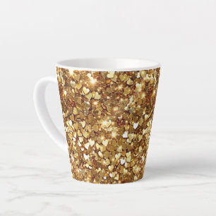 Gold Glitzy Glam Sparkle Herz Milchtasse
