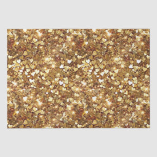 Gold Glitzy Glam Sparkle Herz Seidenpapier