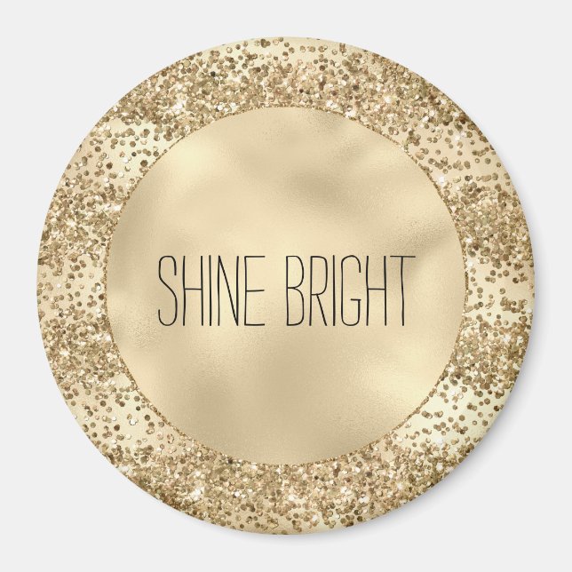 Gold Glitzy Glitzer Sparkle Confetti Shine Magnet (Vorne)