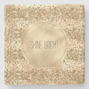 Gold Glitzy Glitzer Sparkle Confetti Shine Steinuntersetzer