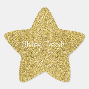 Gold Glitzy Glitzer Stern-Aufkleber