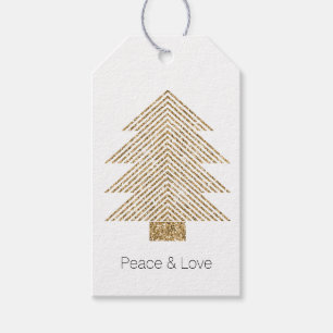 Gold Glitzy Glitzer Weihnachtsbaum Geschenkanhänger