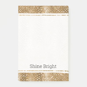 Gold Glitzy Snake Skin Animal Glam Post-it Klebezettel