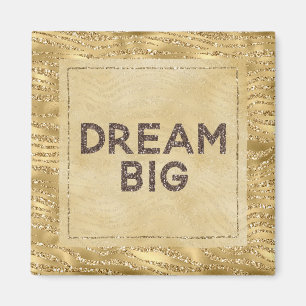Gold Glitzy Zebra Print Glitzer Dream Magnet