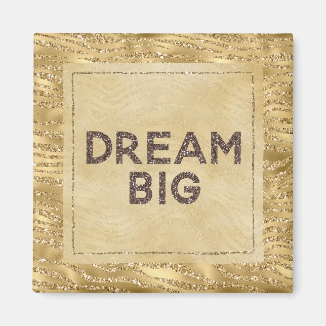 Gold Glitzy Zebra Print Glitzer Dream Magnet (Vorne)