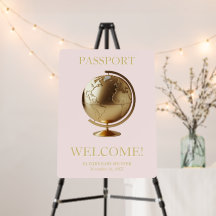 Gold Globe Passport Reise-Baby-Party