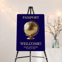 Gold Globe Passport Reise-Baby-Party