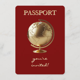 Gold Globe Passport Reise Bücher für Baby Begleitkarte