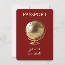 Gold Globe Reisepass Baby Shower