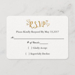Gold - glücklich immer nach Hochzeit-Antwortkarte RSVP Karte