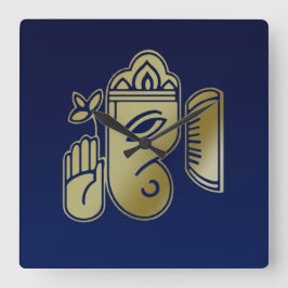 Gold Goddess Ganesha - Wall Clock Quadratische Wanduhr
