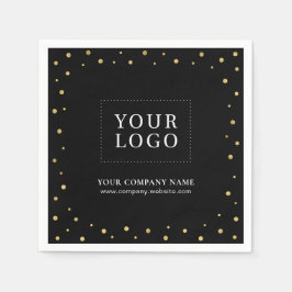 Gold & Gold-Confetti-Werbelogo Serviette