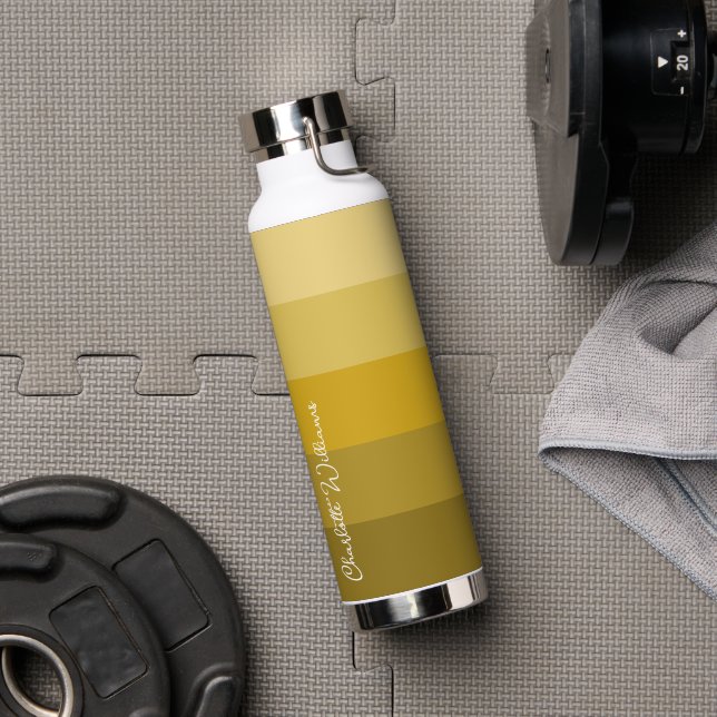 GOLD GOLD-FARBSTRIPE-LINIE PATTERNAME TRINKFLASCHE (Fitnessstudio)