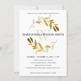 GOLD GOLD FOLIAGE WREATH COUPLES SHOWCARD DANKESKARTE