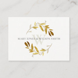 GOLD GOLD FOLIAGE WREATH WEDDING GUT WÜNSCHEN BEGLEITKARTE