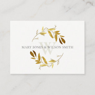 GOLD GOLD FOLIAGE WREATH WEDDING GUT WÜNSCHEN BEGLEITKARTE