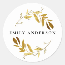 GOLD GOLD GOLD FOLIAGE WREATH BERUFLICH RUNDER AUFKLEBER