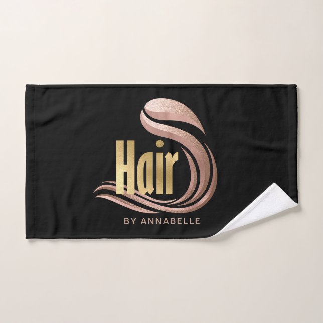 Gold, Gold Rose et coiffeur noir (Serviette à main)
