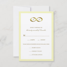 Gold Golden Infinity Hand Clasp Wedding RSVP Card