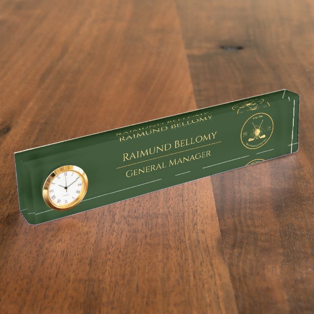 Gold Golf Clubs Namensplakette (Seite)