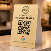 Gold Google Review Logo Kunststoff-Tischdisplay