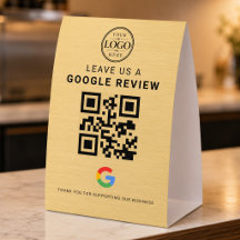 Gold Google Review Logo Tischdisplay
