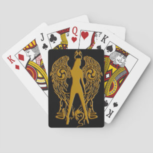 Gold Goth Angel Spielkarten