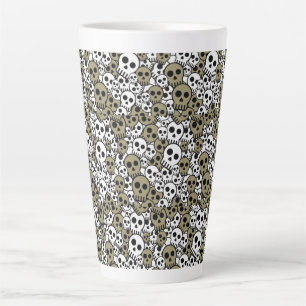 Gold Gothic Skull Muster Print Milchtasse