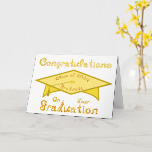 Gold Grad Cap Gold Graduate Class of 2024 Hat oder Karte