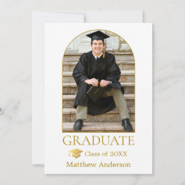 Gold Grad Cap Modernes Arch Foto Abschluss Ankündigung