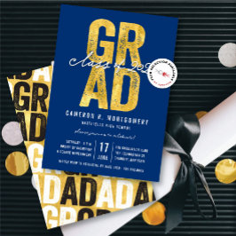 Gold GRAD Class of 2025 Stilvolle Graduation Party Einladung