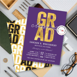 Gold GRAD Class of 2025 Stilvolle Graduation Party Einladung