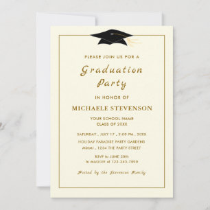 Gold Grad Einladung Craduation Cap Your Design